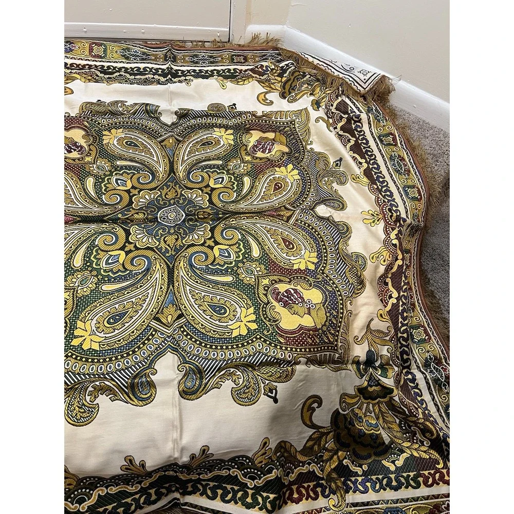 Vintage Spanish Woven Wall Hanging Tapestry Sevilla Spain Indo Persian 48x50 In